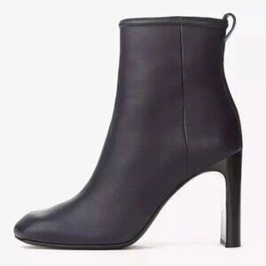 $650 RAG & BONE ELLIS BOOT LEATHER BLACK HEELS ANGLED TOE 37.5 (MG12)